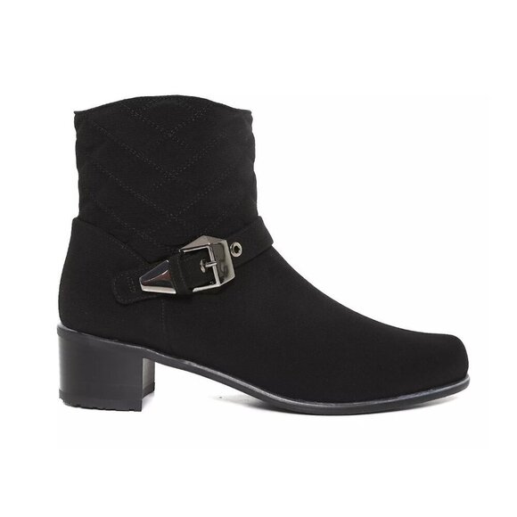 STUART WEITZMAN Gorby Waterproof Gore-Tex Quilted Bootie Black Zip - Picture 1 of 11